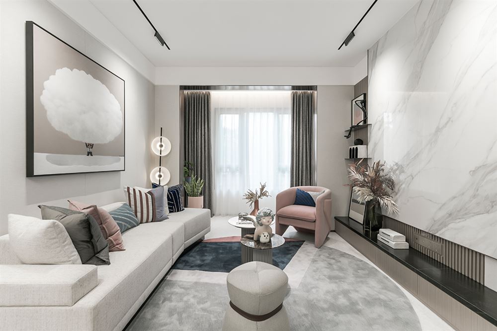 佛山市萬(wàn)科金域水岸現(xiàn)代簡(jiǎn)約風(fēng)格三居室裝修案例