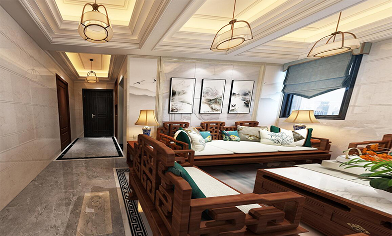 新中式風(fēng)格室內(nèi)裝修效果圖-佛山名澳匯錦桃園四居180平米-室內(nèi)客廳裝修 新中式風(fēng)格室內(nèi)裝修效果圖-佛山名澳匯錦桃園四居180平米-室內(nèi)客廳裝修