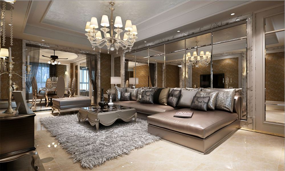 廣州市翡翠綠洲森林半島歐式風格四居室裝修案例