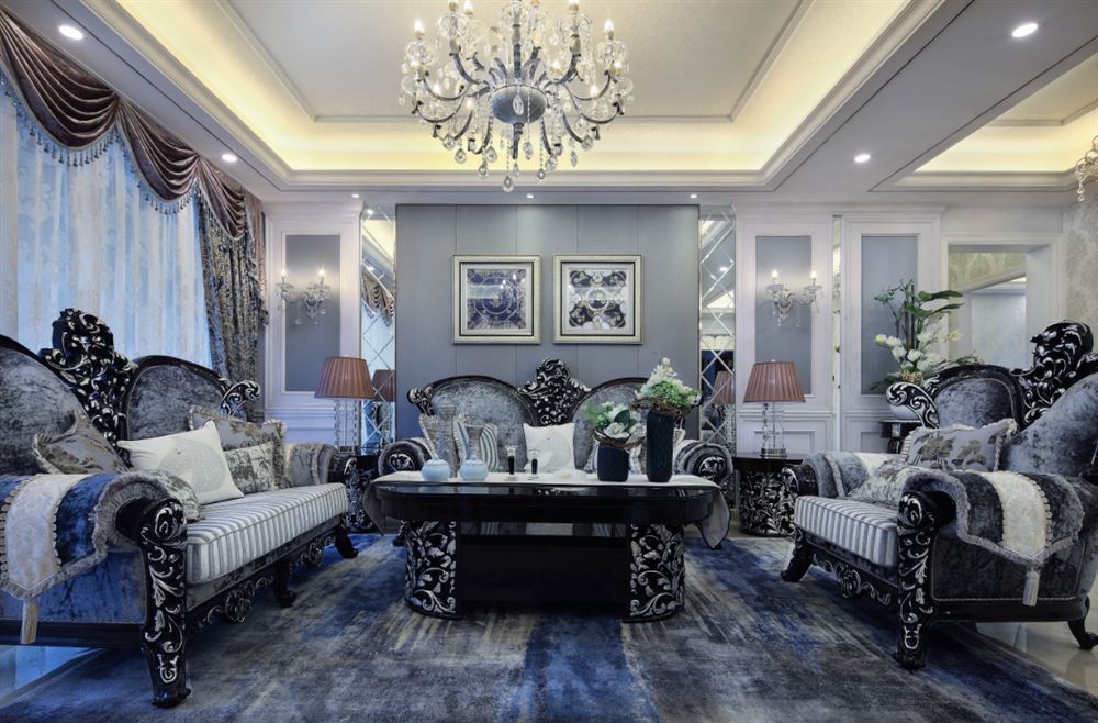 汕頭市天合名門豪庭輕奢風格三居室裝修案例