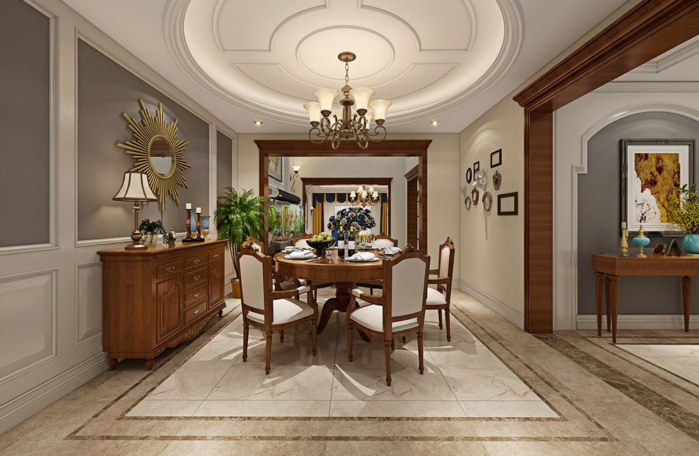 楚雄彝族自治州城市花園(永仁)美式風(fēng)格別墅裝修案例