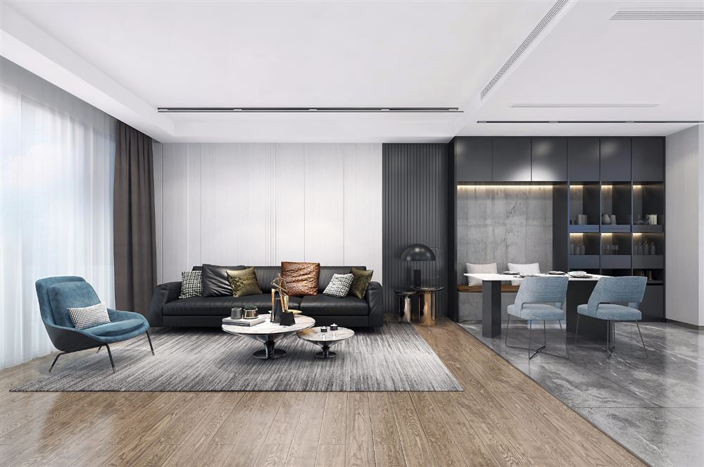 廣州市南沙金茂灣現(xiàn)代簡約風格三居室裝修案例