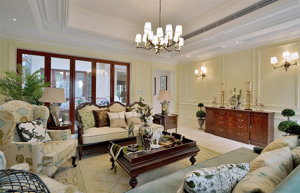 汕頭市和府美式風格三居室裝修案例