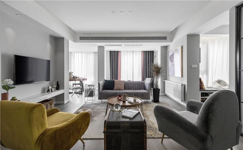 廣州市雅寶新城輕奢風格三居室裝修案例