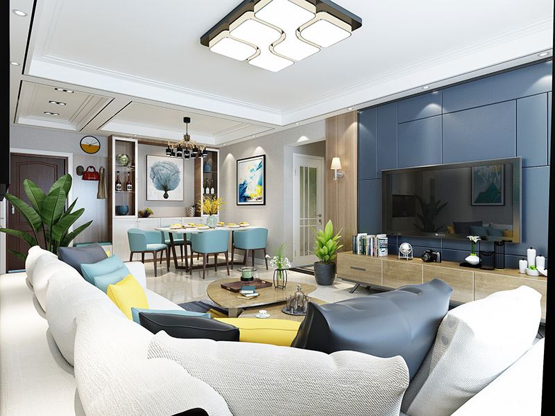 泰州市濱江新區(qū)富陽社區(qū)現(xiàn)代簡約風(fēng)格三居室裝修案例