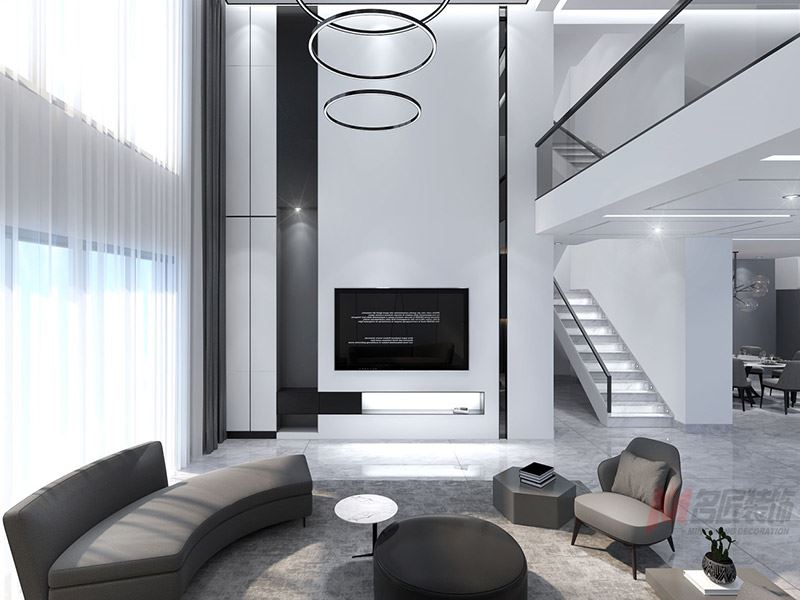 自貢市藍(lán)鷹海岸現(xiàn)代簡(jiǎn)約風(fēng)格別墅裝修案例