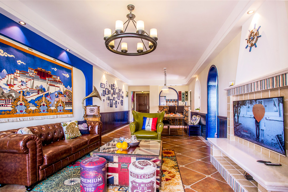 惠州市保利山水城地中海風(fēng)格二居室裝修案例