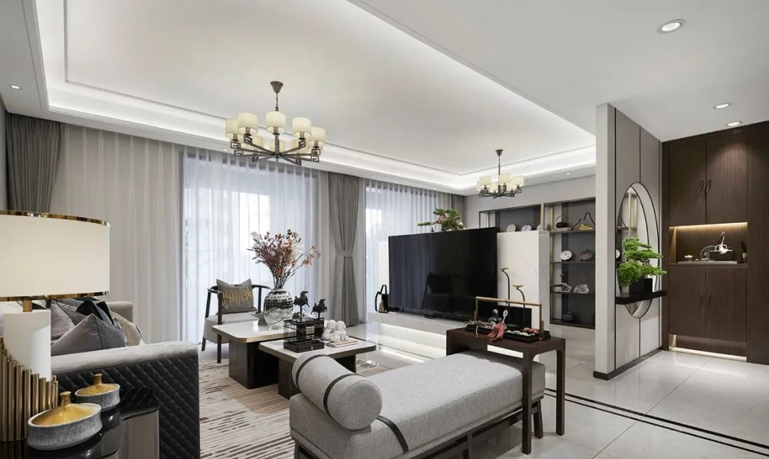 廣州市碧桂園御湖城新中式風(fēng)格三居室裝修案例