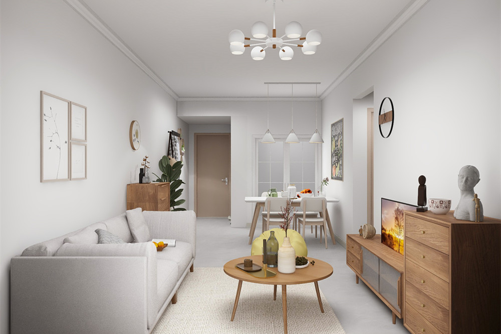 珠海市萬(wàn)科海上城市北歐風(fēng)格三居室裝修案例