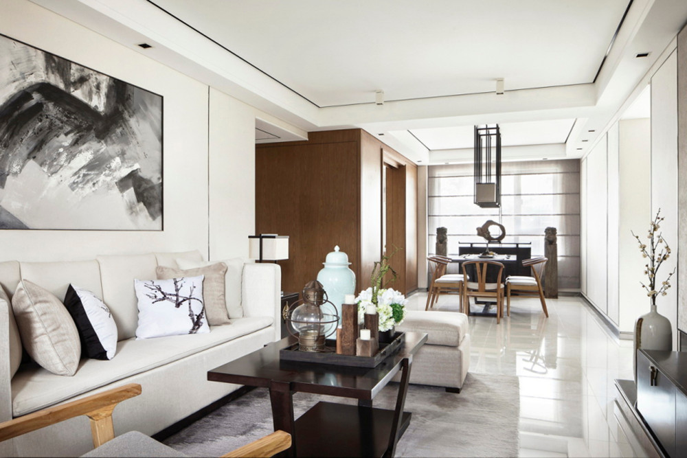 廣州市盛世名門新中式風(fēng)格三居室裝修案例