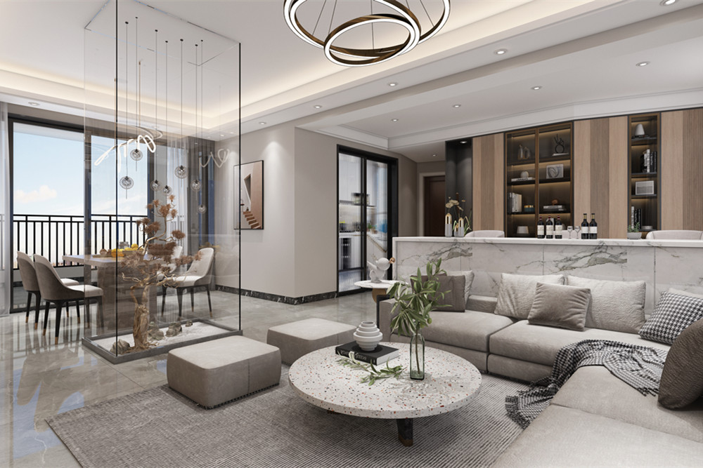 中山市華炬瓏玥壹號(hào)現(xiàn)代簡約風(fēng)格三居室裝修案例