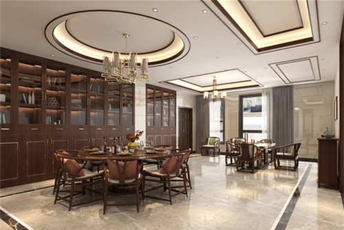 玉林市凱旋世紀廣場新中式風(fēng)格四居室裝修案例