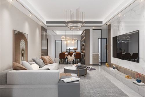 德陽市北城香榭輕奢風格三居室裝修案例