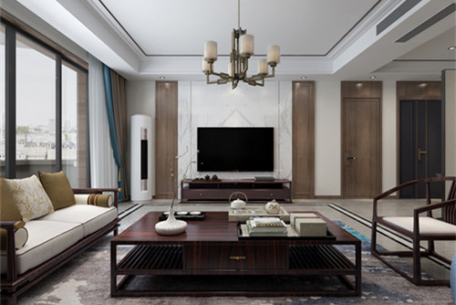 秦皇島101-200平米新中式風(fēng)格萬和城家裝設(shè)計(jì)案例
