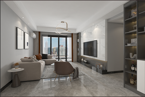 江門市世茂碧海銀湖現(xiàn)代風(fēng)格三居室裝修案例