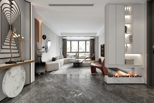 衢州市裕豐花園輕奢風格四居室裝修案例