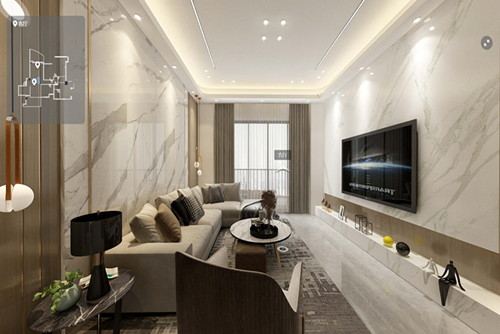 廣州市東華西路小區(qū)輕奢風(fēng)格四居室裝修案例