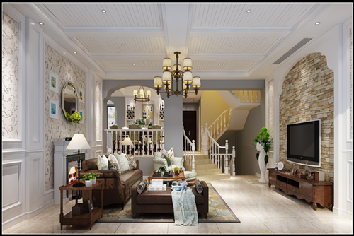 湖州市長和莊園美式風格別墅裝修案例