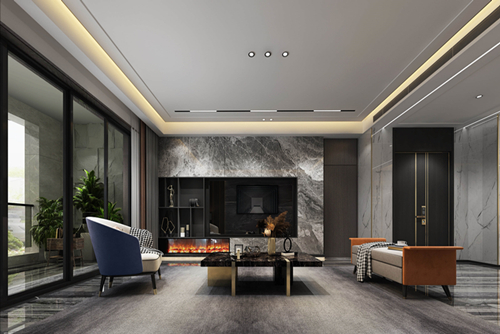 ?？谑芯G城桃李春風(fēng)輕奢風(fēng)格平層裝修案例