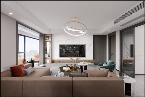 佛山市翡翠西江現(xiàn)代風(fēng)格平層裝修案例