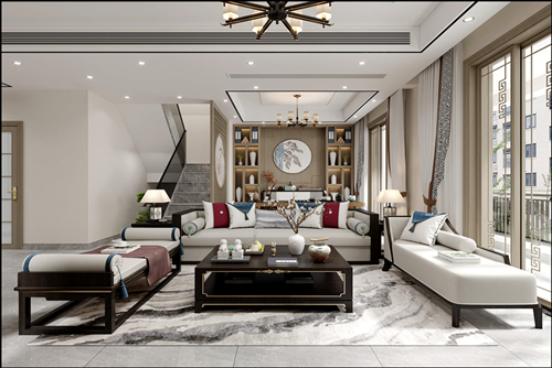 佛山市順德華潤置地廣場新中式風(fēng)格別墅裝修案例