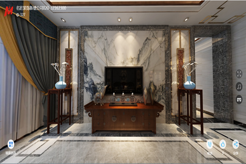 廣州市匯僑新城北區(qū)新中式風(fēng)格五居室裝修案例