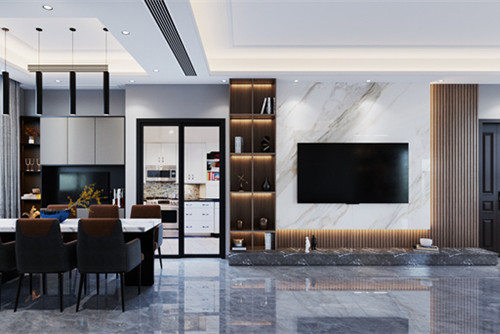 中山市萬(wàn)秀豪庭現(xiàn)代簡(jiǎn)約風(fēng)格四居室裝修案例