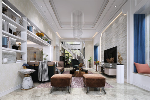 中山市雅居樂劍橋郡新中式風(fēng)格別墅裝修案例