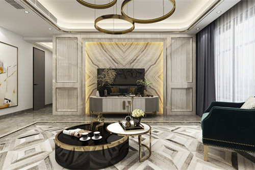 中山市雅居樂萬象郡2期輕奢風(fēng)格四居室裝修案例